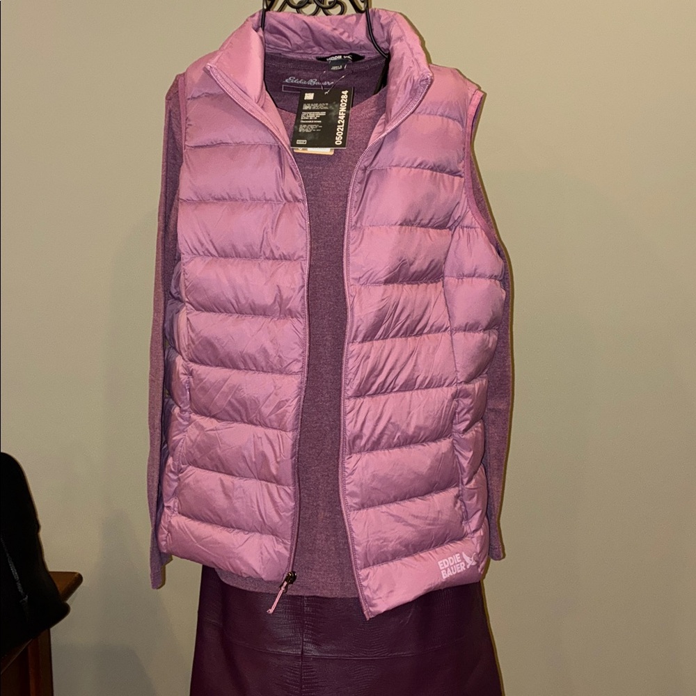 NWT Eddie Bauer pink Vest with down filling